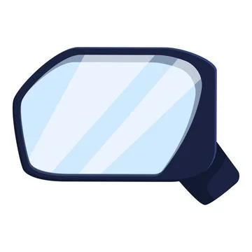 Clean side rearview mirror reflecting an empty road Stock Illustration