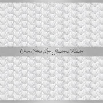 Clean Silver Line Japanese Pattern Stock Illustration