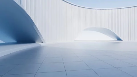 Clean, simple, and abstract white architecture, modern design with smooth m.. Stock Footage 328332571