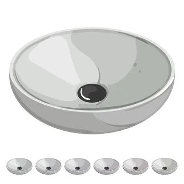Clean sink ceramic cartoon vector graphic Stock Illustration