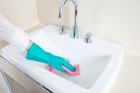 Clean the sink Stock Photos