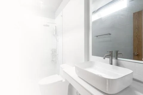 Clean sink with white light, concept of cleanliness and hygiene in the home. Stock Illustration