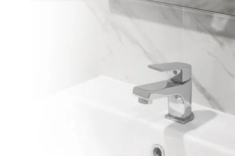 Clean sink with white light, concept of cleanliness and hygiene in the home. Stock Illustration