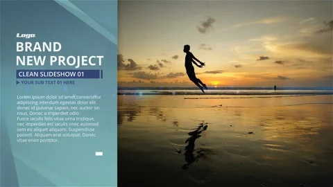 Clean Slideshow After Effects stock