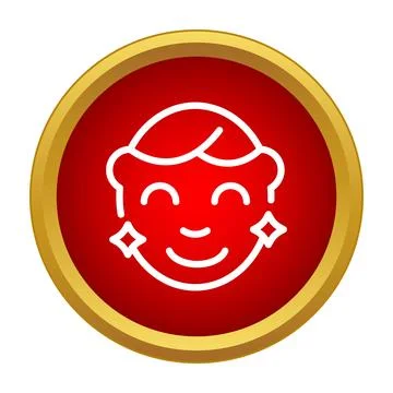 Clean smiling face icon with glowing skin Stock Illustration