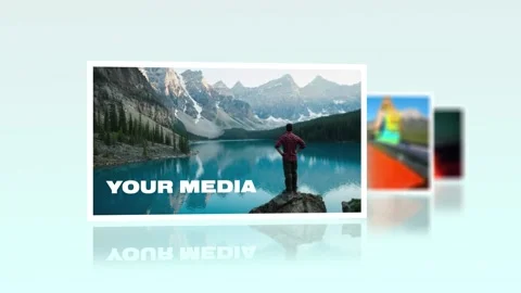 Clean Smooth Media Cards After Effects stock