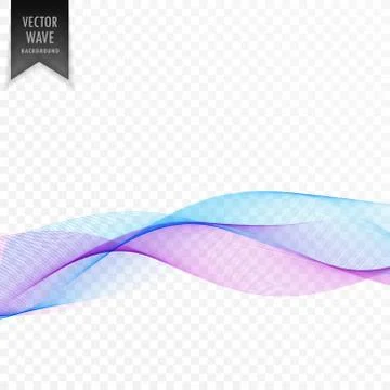 Clean smooth transparent vector waves Stock Illustration