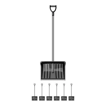 Clean snow shovel cartoon vector graphic Stock Illustration