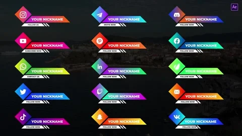 Clean Social Media Lower Thirds Stock After Effects