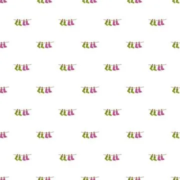 Clean socks drying on clothesline seamless pattern イラスト素材