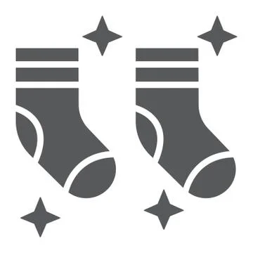 Clean socks glyph icon, laundry and wardrobe, tidy socks sign, vector graphics Stock Illustration
