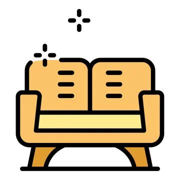 Clean sofa icon vector flat Stock Illustration