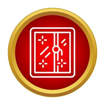 Clean sparkling window concept icon in red circle Stock Illustration