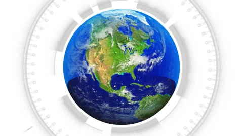 Clean Spinning Earth on White with Alpha - Loop Stock Footage 36912922