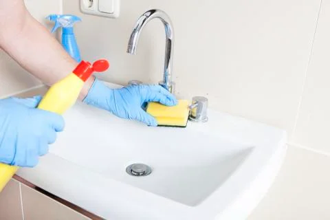 Clean with Sponge Stock Photos