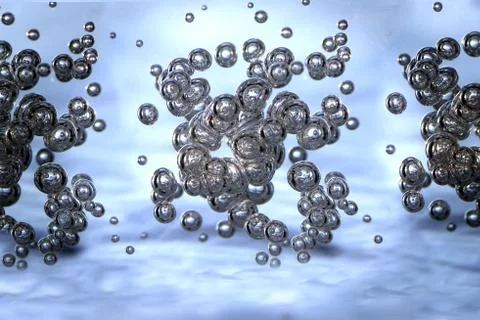 Clean spring water with bubble Stock Photos