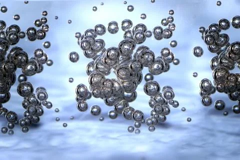 Clean spring water with bubble Stock Photos