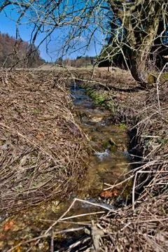 Clean spring water stream Stock Photos