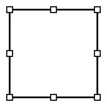 Clean square frame with eight rounded nodes, perfect for tech, UI, or abstr.. Иллюстрация