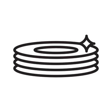 Clean stack plates icon Black line art vector logo 스톡 일러스트