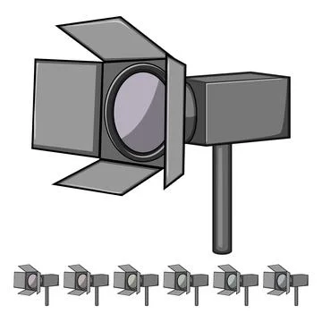 Clean studio light cartoon vector graphic Stock Illustration