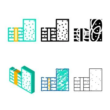 Clean styrofoam building material color icon vector Stock Illustration