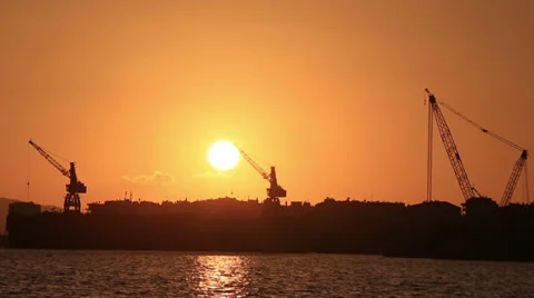 Clean sunset time lapse, tracking shot Stock Footage 37018705