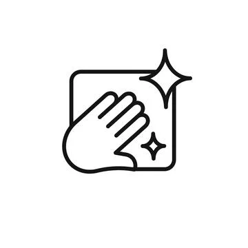 Clean surface icon outline collection in black and on white background Stock Illustration