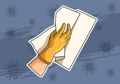 Clean surfaces prevention method covid19 pandemic Stock Illustration
