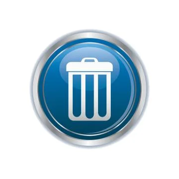 Clean symbol blue silver button Stock Illustration