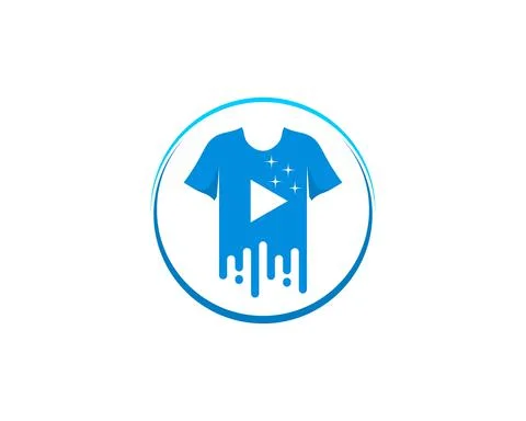 Clean T shirt with play button in the middle Stock Illustration