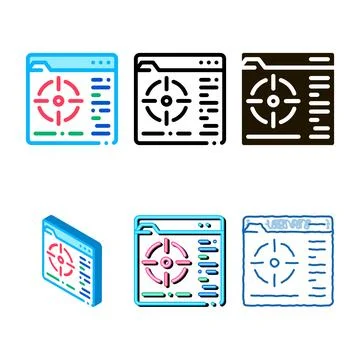 Clean target to specific folder icon vector outline Stock-Illustration