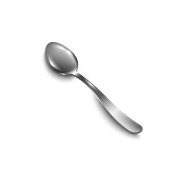 Clean teaspoon or soup spoon top view, 3d realistic vector illustration isolated Illustrazione stock