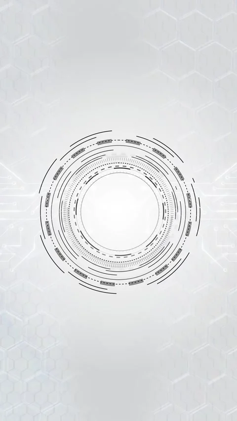 Clean technology radial scanner rings, light circuit paths, minimal digital layo Stock Footage 340453658