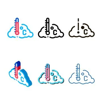 Clean temperature cloud icon vector outline Stock Illustration