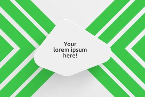 Clean template for advertising with green arrows, vector illustration Stock Illustration