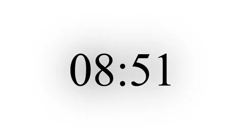 Clean ten-minute countdown timer with black numbers on a white background Stock Footage 338003757