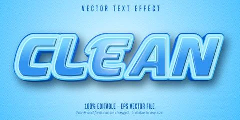 Clean text, blue editable text effect Stock Illustration