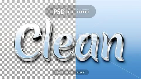 Clean text - editable 3d font effects PSD Template