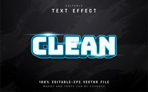Clean text, editable text effect Stock Illustration