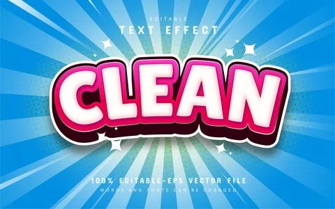 Clean text effect comic style Stock Illustration