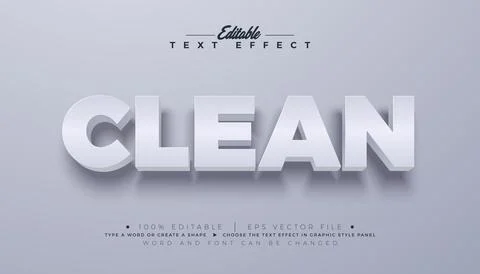 Clean Text Effect Design Editable and Scalable Vector Graphic Style Effect .. Stock Illustration