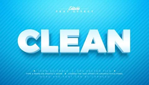 Clean Text Effect Design Editable and Scalable Vector Graphic Style Effect .. Ilustração Stock