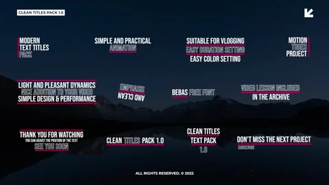 Clean Text Titles 1.0 Стоковые After Effects