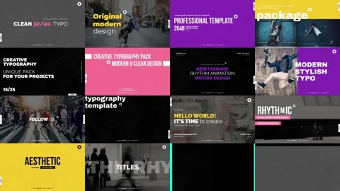 Clean Text Typography Стоковые After Effects