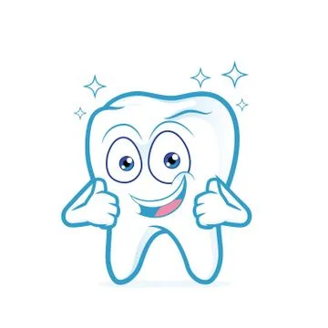 Clean tooth giving two thumbs up Stock Illustration