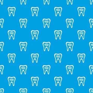 Clean tooth pattern seamless blue Stock Illustration