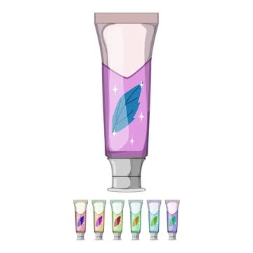 Clean toothpaste cartoon vector graphic sign color 库存插图