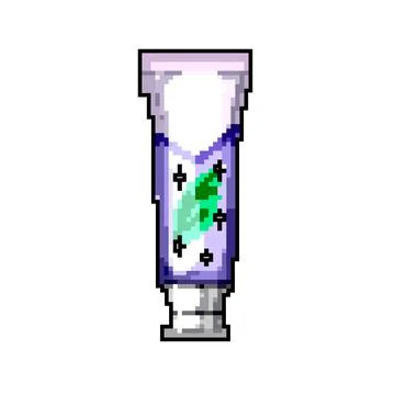 Clean toothpaste game pixel art vector illustration Stockillustratie