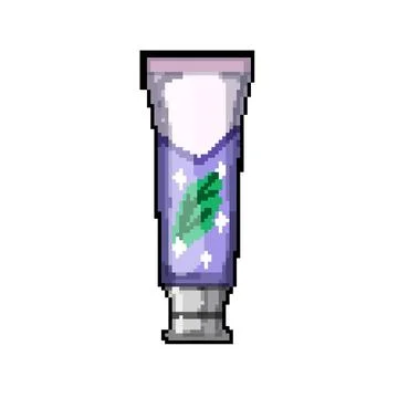 Clean toothpaste pixel art vector illustration sign color Stock Illustration
